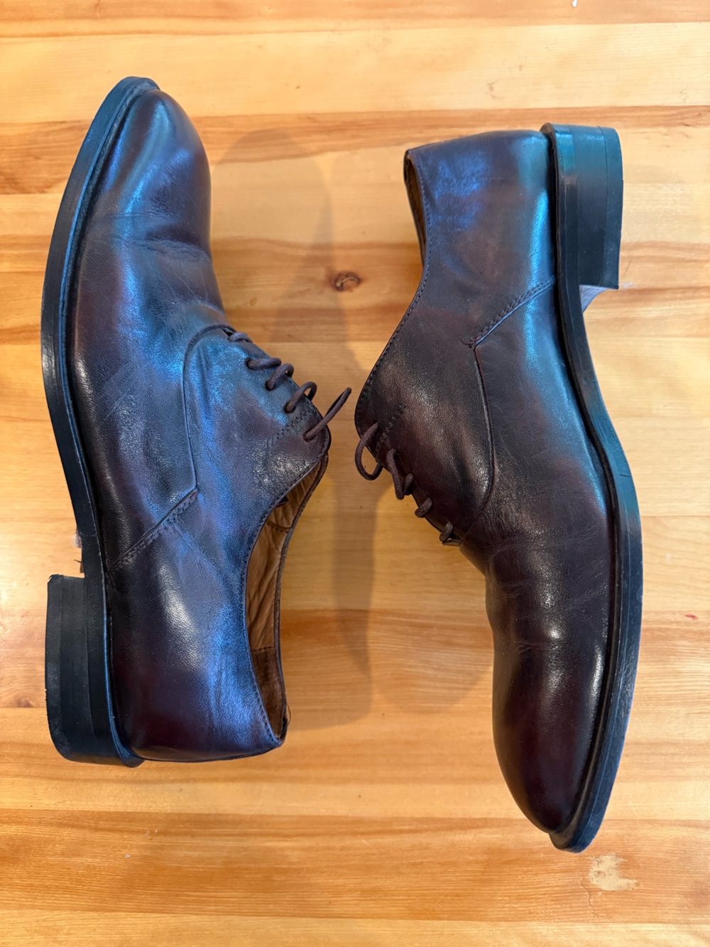 Men's Leather Derby Shoes - Brown